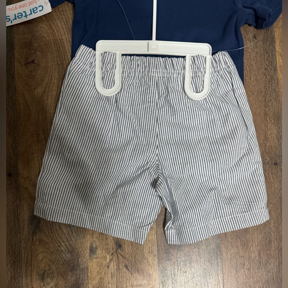 Carter’s Baby 3-Piece Set Bodysuit, Tee & Shorts, Blue,Size 24 Months, NWT - Picture 6 of 7